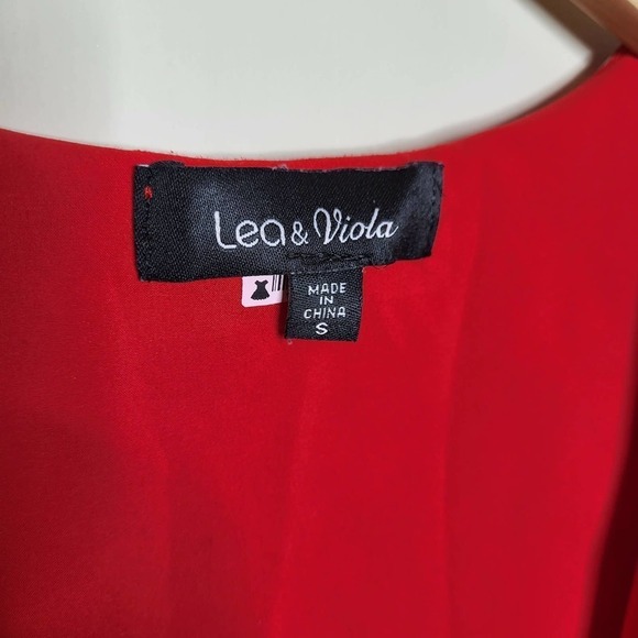 Lea & Viola Polka-Dot Wrap Blouse - Polka Dot - Red Multi - Picture 11 of 12